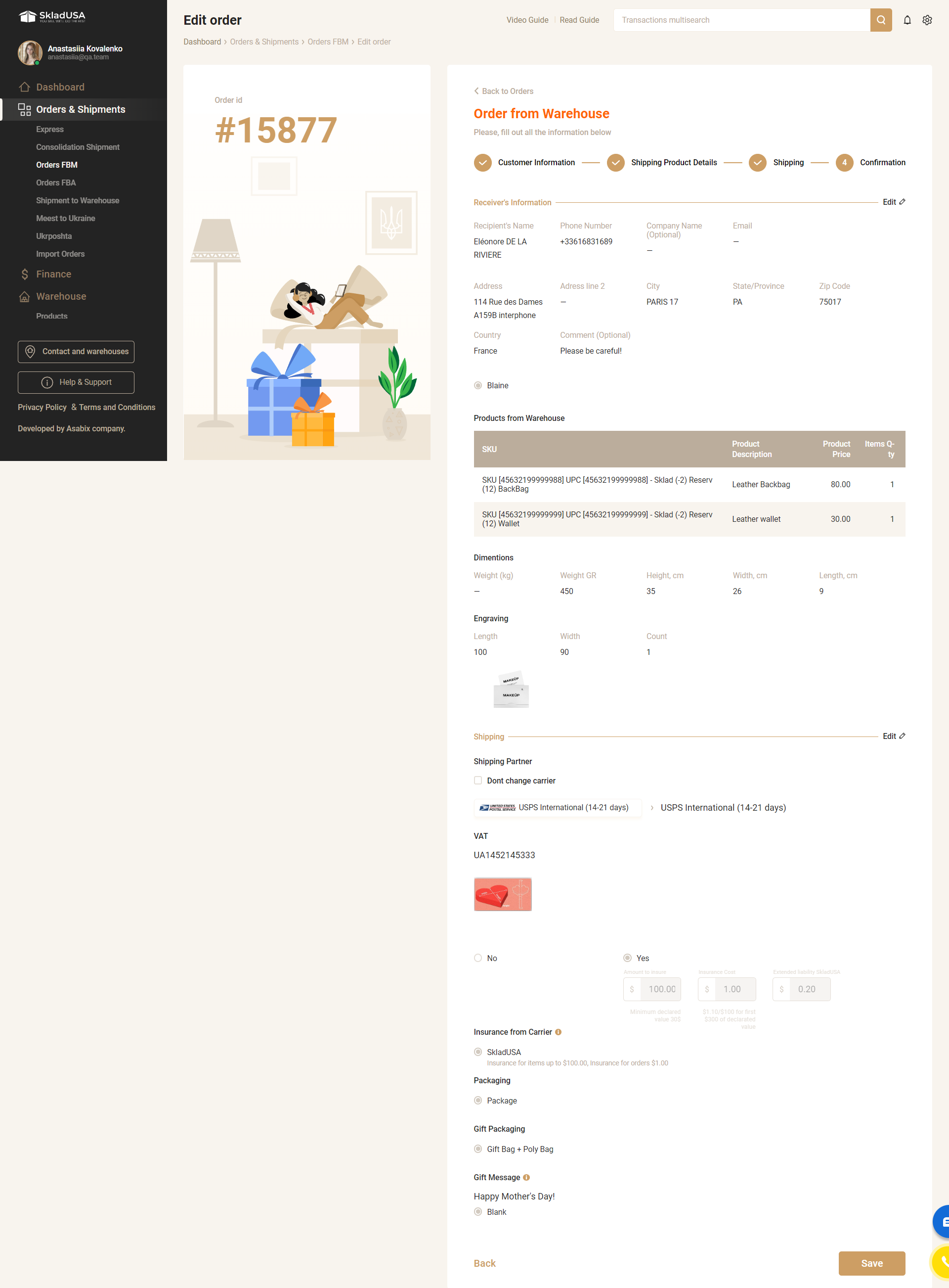 Custom CRM Solution for SkladUSA Logistics Company - Picture №23