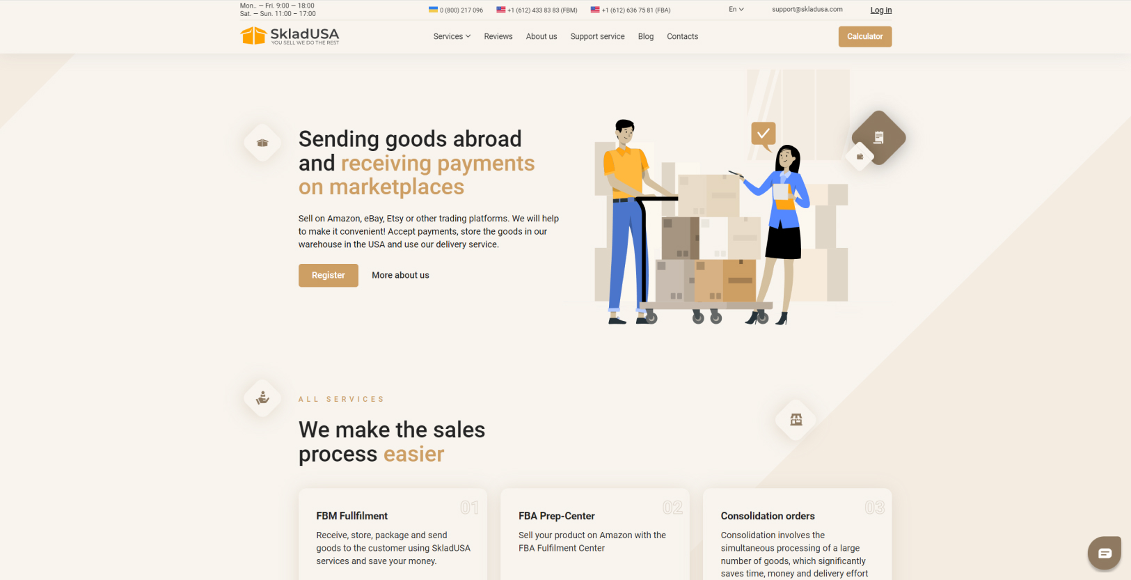 Website Development for SkladUSA Logistics Company - Picture №8 Website Development for SkladUSA Logistics Company - Picture №8