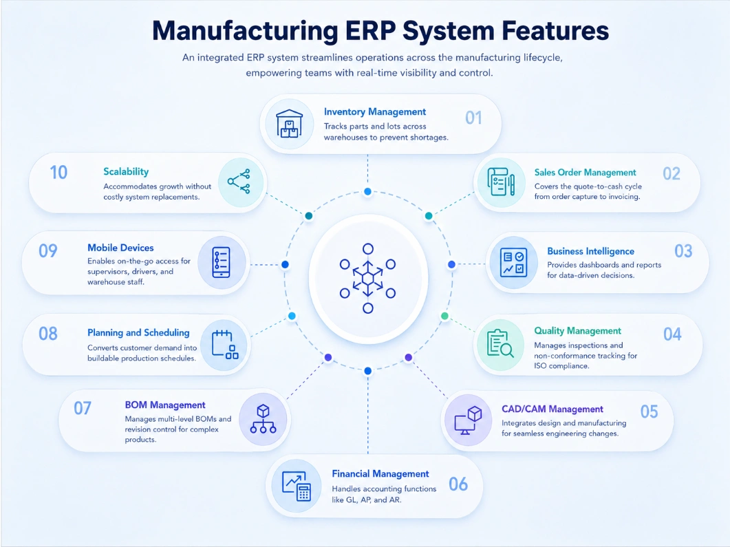 What Is Manufacturing ERP Software? A Complete Guide - Picture №3 Manufacturing ERP features